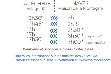 horaires navette nâves hiver 2022 2023