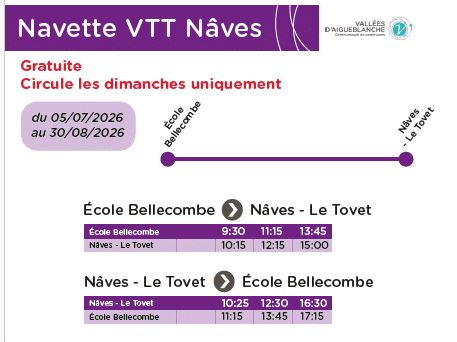 Navette VTT Naves ete 2026